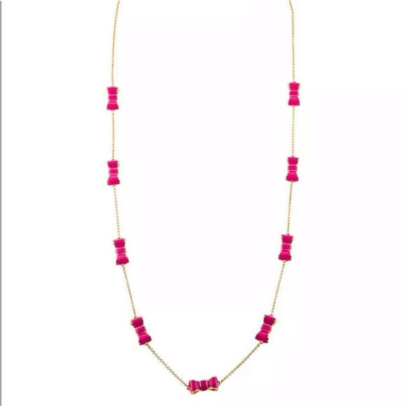 Kate Spade Take A Bow Scatter Necklace In Pink NWT - Picture 7 of 7
